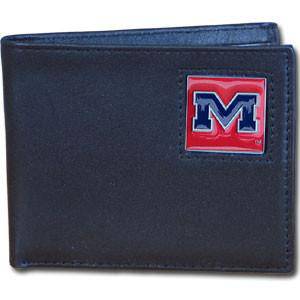 Mississippi Rebels Leather Bi-fold Wallet (SSKG) - 757 Sports Collectibles