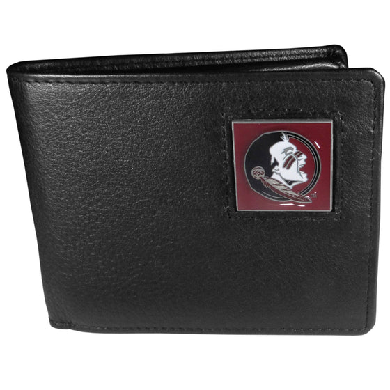 Florida St. Seminoles Leather Bi-fold Wallet Packaged in Gift Box (SSKG) - 757 Sports Collectibles