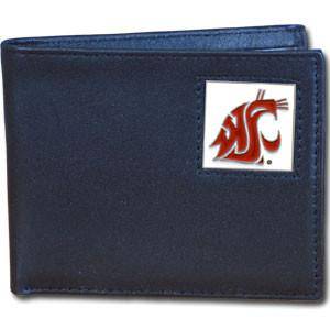 Washington St. Cougars Leather Bi-fold Wallet (SSKG) - 757 Sports Collectibles