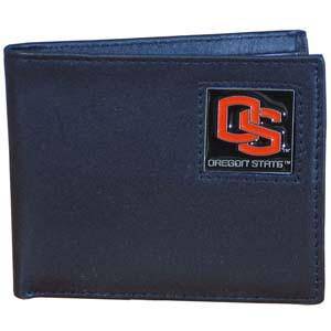 Oregon St. Beavers Leather Bi-fold Wallet Packaged in Gift Box (SSKG) - 757 Sports Collectibles