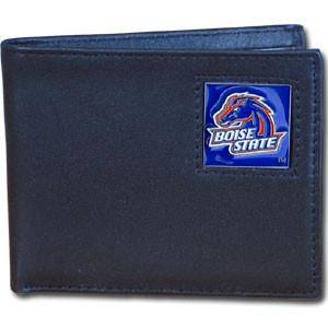 Boise St. Broncos Leather Bi-fold Wallet (SSKG) - 757 Sports Collectibles