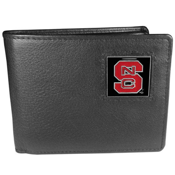 N. Carolina St. Wolfpack Leather Bi-fold Wallet Packaged in Gift Box (SSKG) - 757 Sports Collectibles