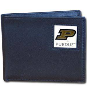 Purdue Boilermakers Leather Bi-fold Wallet Packaged in Gift Box (SSKG) - 757 Sports Collectibles