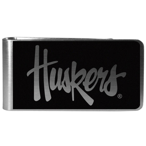 Nebraska Cornhuskers Black and Steel Money Clip (SSKG) - 757 Sports Collectibles