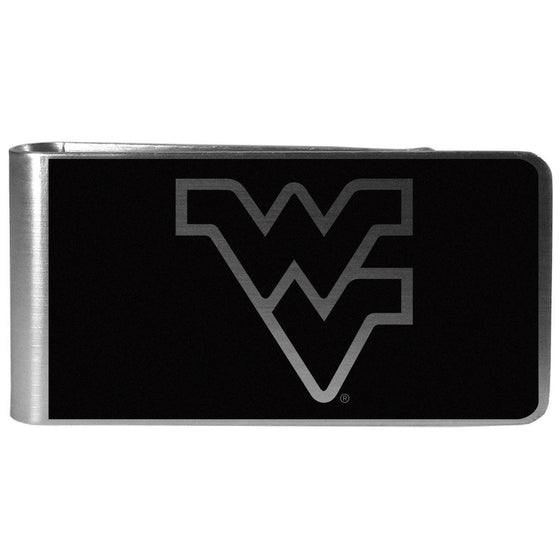 W. Virginia Mountaineers Black and Steel Money Clip (SSKG) - 757 Sports Collectibles