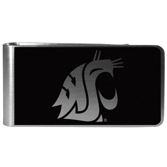 Washington St. Cougars Black and Steel Money Clip (SSKG) - 757 Sports Collectibles