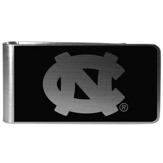 N. Carolina Tar Heels Black and Steel Money Clip (SSKG) - 757 Sports Collectibles