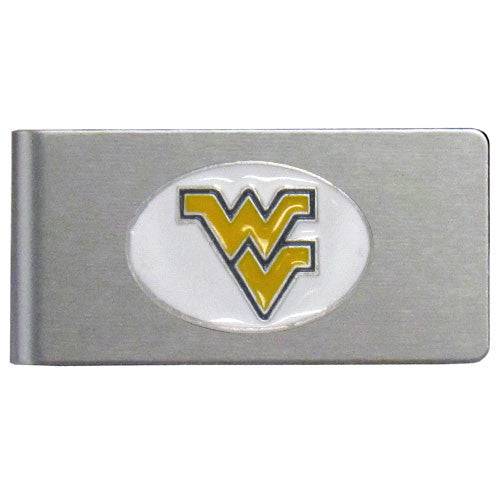 W. Virginia Mountaineers Brushed Metal Money Clip (SSKG) - 757 Sports Collectibles