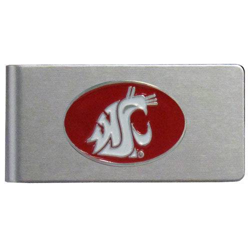 Washington St. Cougars Brushed Metal Money Clip (SSKG) - 757 Sports Collectibles