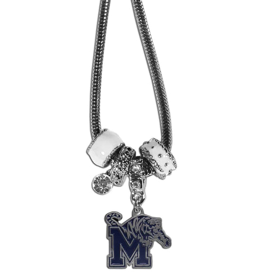 Memphis Tigers Euro Bead Necklace (SSKG) - 757 Sports Collectibles