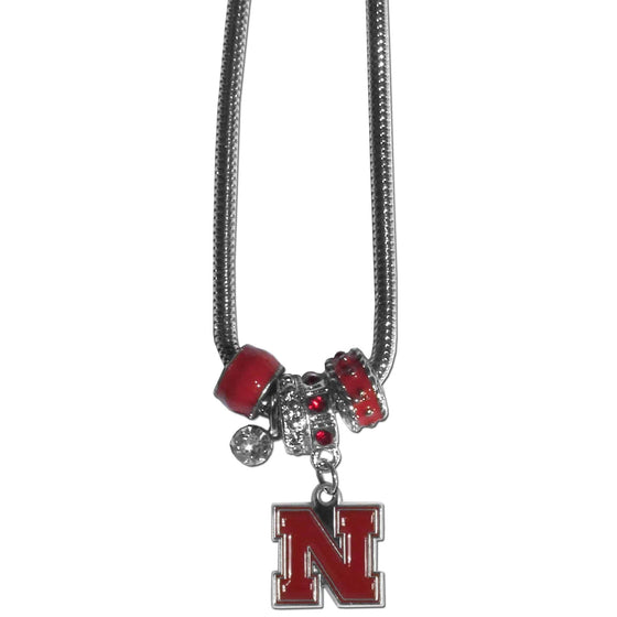 Nebraska Cornhuskers Euro Bead Necklace (SSKG) - 757 Sports Collectibles