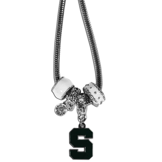 Michigan St. Spartans Euro Bead Necklace (SSKG) - 757 Sports Collectibles