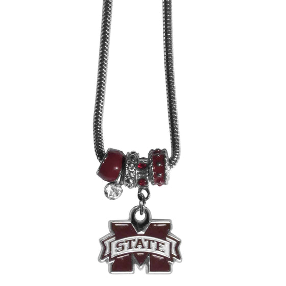 Mississippi St. Bulldogs Euro Bead Necklace (SSKG) - 757 Sports Collectibles