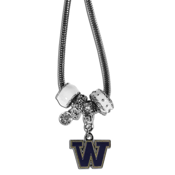 Washington Huskies Euro Bead Necklace (SSKG) - 757 Sports Collectibles