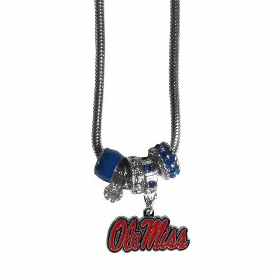 Mississippi Rebels Euro Bead Necklace (SSKG) - 757 Sports Collectibles