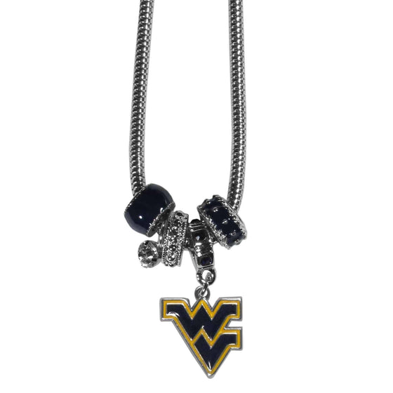 W. Virginia Mountaineers Euro Bead Necklace (SSKG) - 757 Sports Collectibles