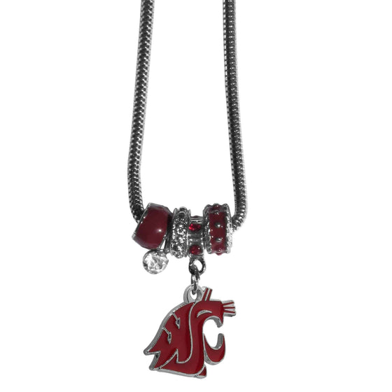 Washington St. Cougars Euro Bead Necklace (SSKG) - 757 Sports Collectibles