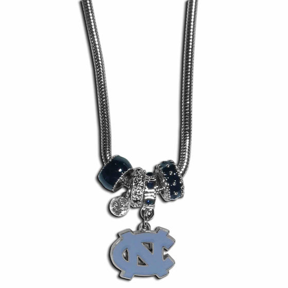 N. Carolina Tar Heels Euro Bead Necklace (SSKG) - 757 Sports Collectibles