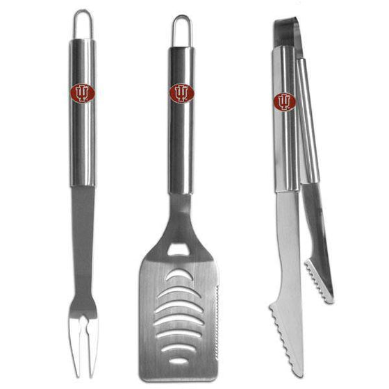 Indiana Hoosiers 3 pc Stainless Steel BBQ Set (SSKG) - 757 Sports Collectibles