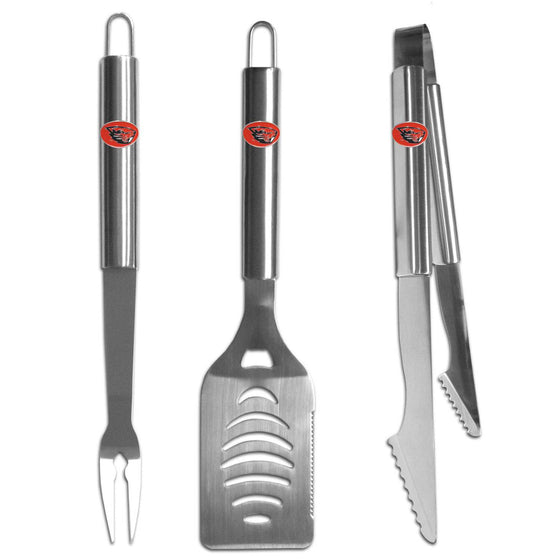 Oregon St. Beavers 3 pc Stainless Steel BBQ Set (SSKG) - 757 Sports Collectibles