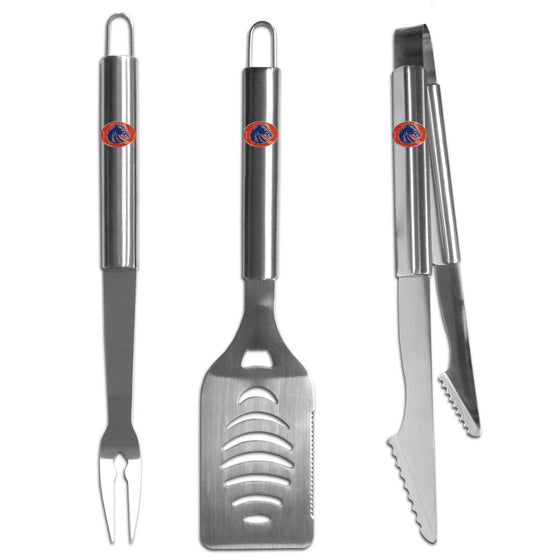 Boise St. Broncos 3 pc Stainless Steel BBQ Set (SSKG) - 757 Sports Collectibles