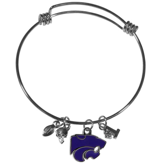 Kansas St. Wildcats Charm Bangle Bracelet (SSKG) - 757 Sports Collectibles