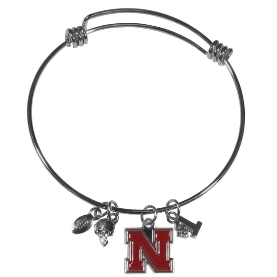 Nebraska Cornhuskers Charm Bangle Bracelet (SSKG) - 757 Sports Collectibles