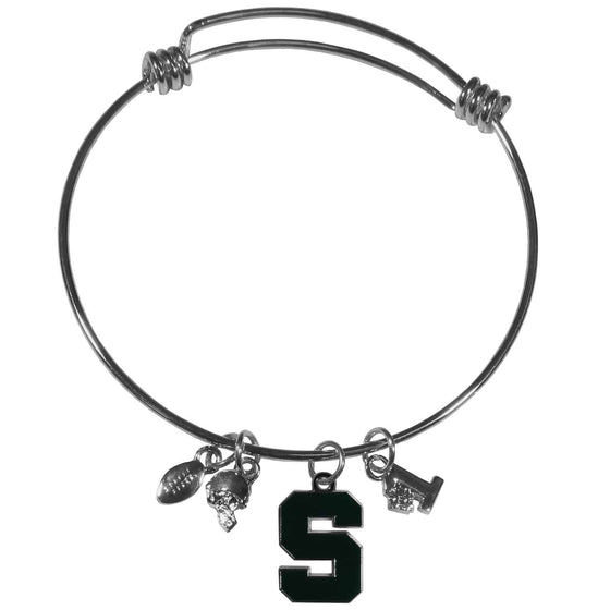 Michigan St. Spartans Charm Bangle Bracelet (SSKG) - 757 Sports Collectibles