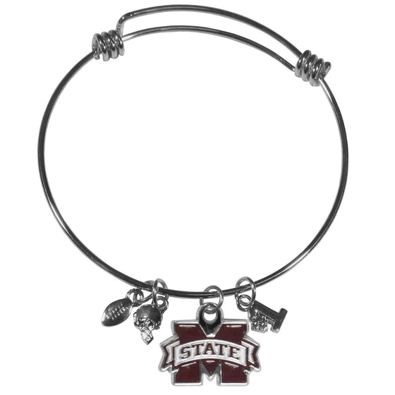 Mississippi St. Bulldogs Charm Bangle Bracelet (SSKG) - 757 Sports Collectibles