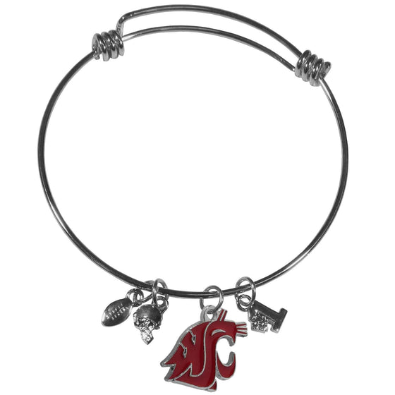 Washington St. Cougars Charm Bangle Bracelet (SSKG) - 757 Sports Collectibles