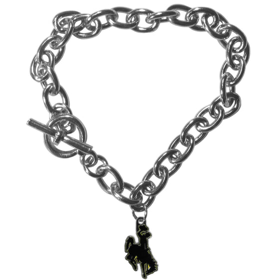 Wyoming Cowboy Charm Chain Bracelet (SSKG) - 757 Sports Collectibles