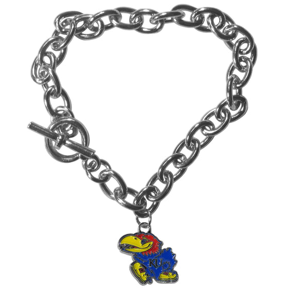 Kansas Jayhawks Charm Chain Bracelet (SSKG) - 757 Sports Collectibles