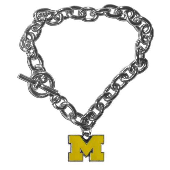 Michigan Wolverines Charm Chain Bracelet (SSKG) - 757 Sports Collectibles