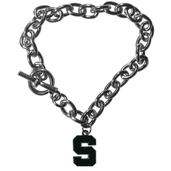 Michigan St. Spartans Charm Chain Bracelet (SSKG) - 757 Sports Collectibles