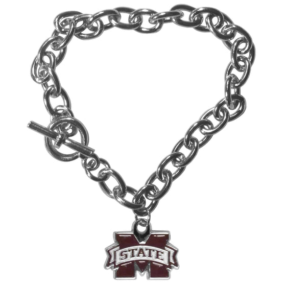 Mississippi St. Bulldogs Charm Chain Bracelet (SSKG) - 757 Sports Collectibles