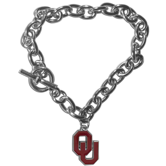 Oklahoma Sooners Charm Chain Bracelet (SSKG) - 757 Sports Collectibles