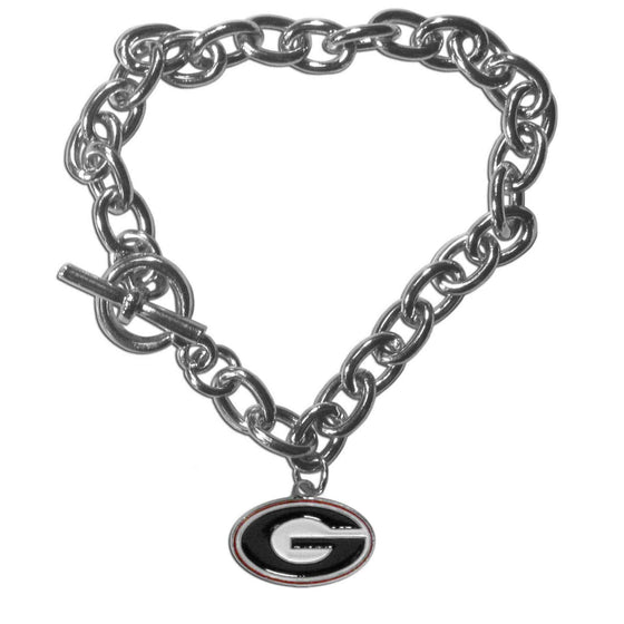 Georgia Bulldogs Charm Chain Bracelet (SSKG) - 757 Sports Collectibles