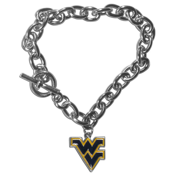 W. Virginia Mountaineers Charm Chain Bracelet (SSKG) - 757 Sports Collectibles