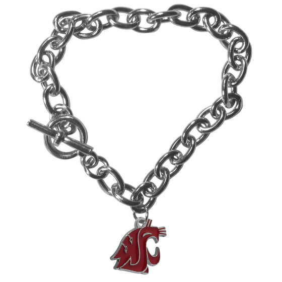 Washington St. Cougars Charm Chain Bracelet (SSKG) - 757 Sports Collectibles