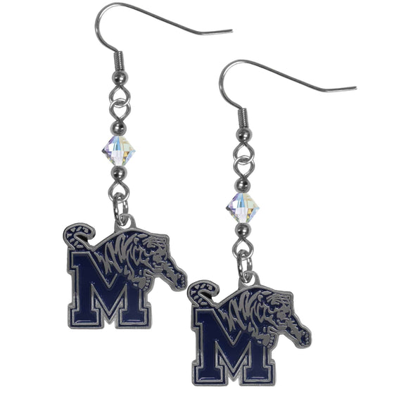 Memphis Tigers Crystal Dangle Earrings (SSKG) - 757 Sports Collectibles