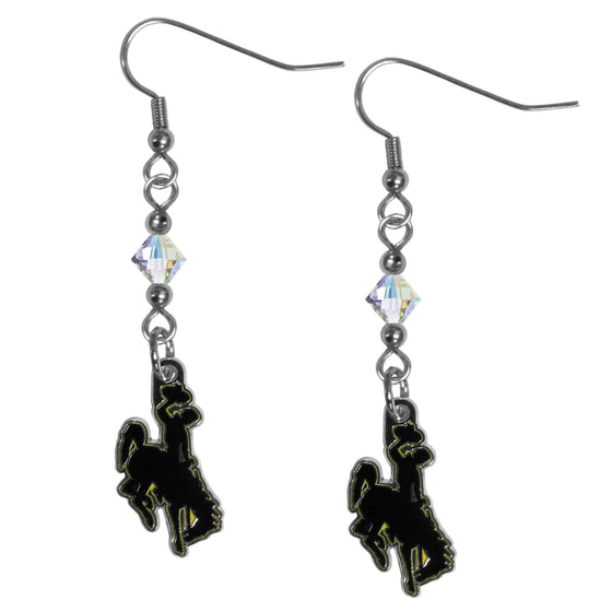 Wyoming Cowboy Crystal Dangle Earrings (SSKG) - 757 Sports Collectibles