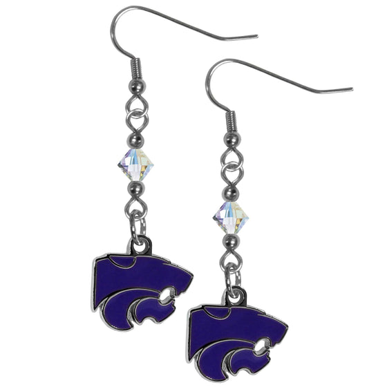 Kansas St. Wildcats Crystal Dangle Earrings (SSKG) - 757 Sports Collectibles