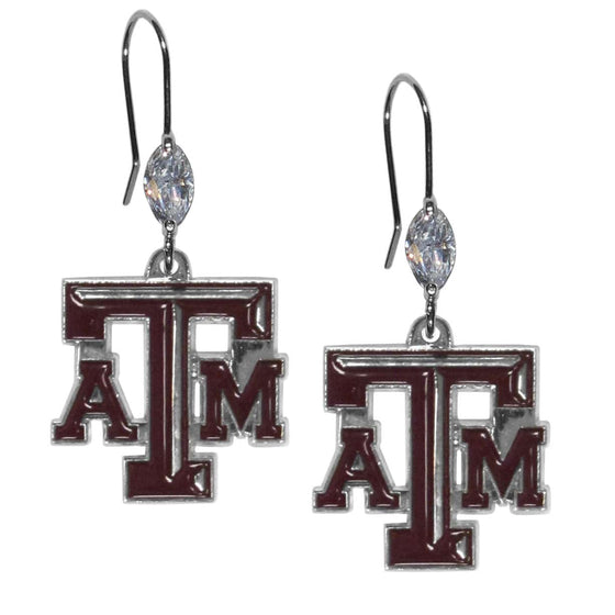 Texas A & M Aggies Crystal Dangle Earrings (SSKG) - 757 Sports Collectibles