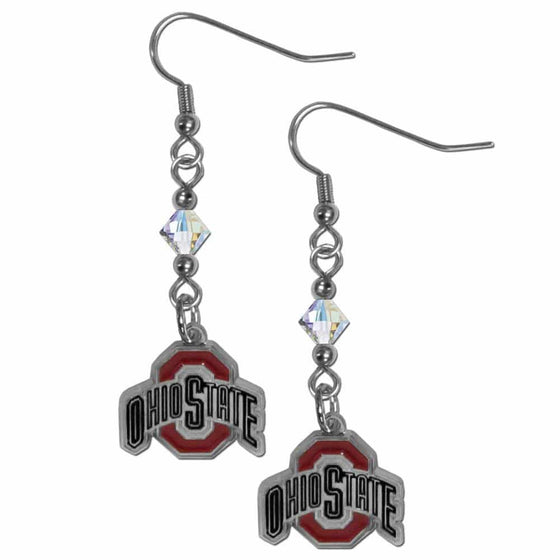 Ohio St. Buckeyes Crystal Dangle Earrings (SSKG) - 757 Sports Collectibles