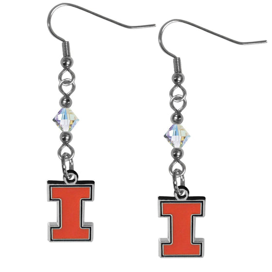 Illinois Fighting Illini Crystal Dangle Earrings (SSKG) - 757 Sports Collectibles