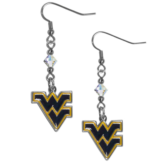 W. Virginia Mountaineers Crystal Dangle Earrings (SSKG) - 757 Sports Collectibles