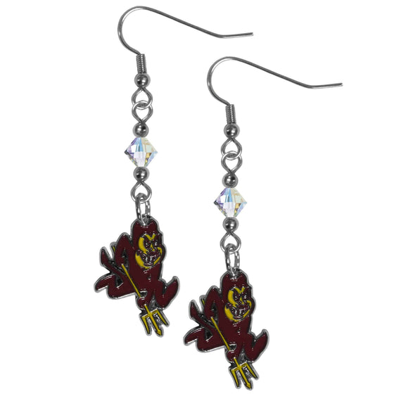 Arizona St. Sun Devils Crystal Dangle Earrings (SSKG) - 757 Sports Collectibles