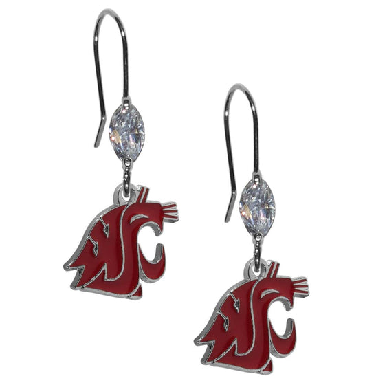 Washington St. Cougars Crystal Dangle Earrings (SSKG) - 757 Sports Collectibles