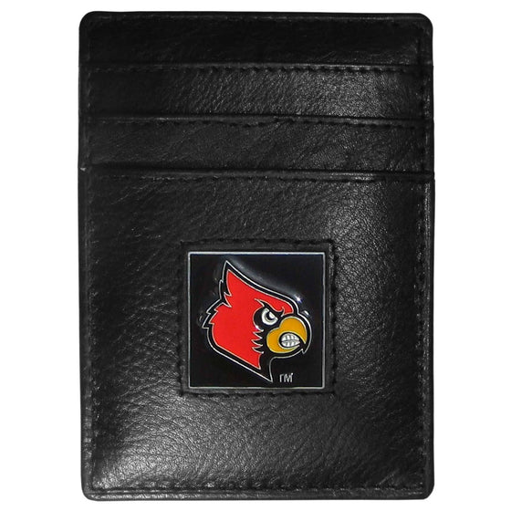 Louisville Cardinals Leather Money Clip/Cardholder Packaged in Gift Box (SSKG) - 757 Sports Collectibles