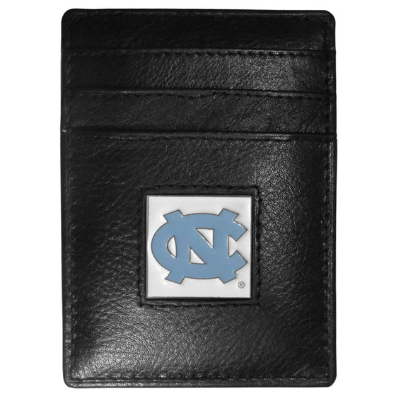 N. Carolina Tar Heels Leather Money Clip/Cardholder Packaged in Gift Box (SSKG) - 757 Sports Collectibles